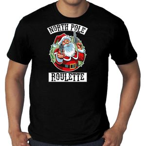 Grote maten fout Kerstshirt / Kerst t-shirt Northpole roulette zwart voor heren - Kerstkleding / Christmas outfit XXXL