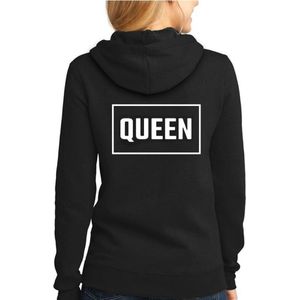 King / Queen Hoodie Rectangle (Queen - Maat XL) | Koppel Cadeau | Valentijn Cadeautje voor hem & haar