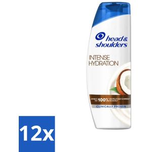12 x Head & Shoulders - Anti-Roos Shampoo - Intense Hydration - Met Kokosolie - 285 ml - Anti-Roos Shampoo - Hydraterende Shampoo - Roze Shampoo - Kokosolie Shampoo - Hoofdhuid Verzorging