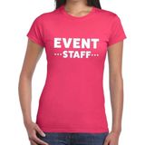 Event staff tekst t-shirt roze dames - evenementen personeel / crew shirt M