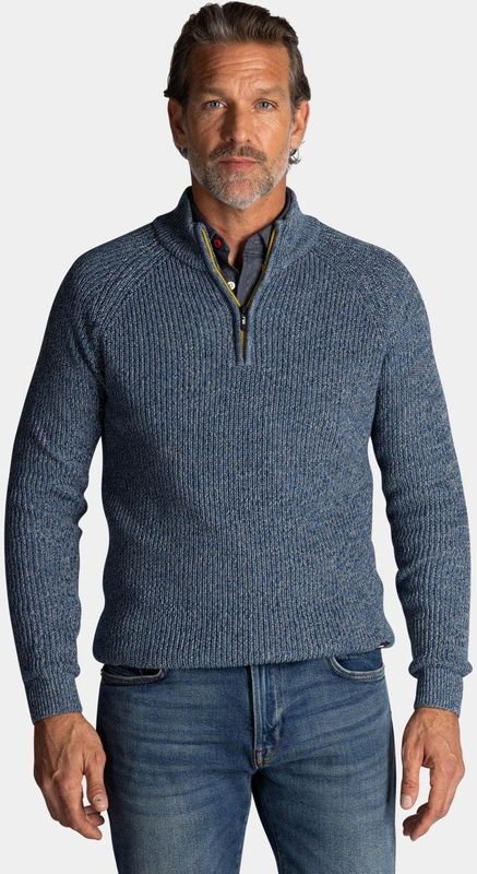 NZA - Blauwe - Katoenen Half Zip Trui