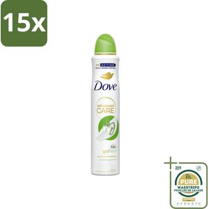 15 x Dove Deodorant Spray - Komkommer & Groene Thee - 200 ml - Grootverpakking - Dove Deodorant Spray - Komkommer En Groene Thee - Anti-Transpirant - Zweetvermindering - Huidverzorging