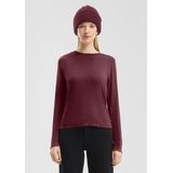 QS - Shirt - Wijnrood - Lange Mouw - Slanke Pasvorm