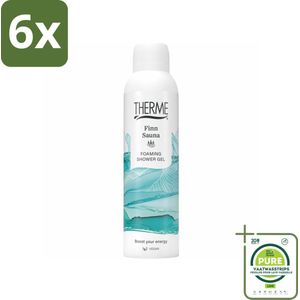 Therme - Finn Sauna - Schuimende Douchegel - Verfrissend - Verzorgend - 200ml - Voordeelverpakking - 6 stuks - Douchegel - Sauna