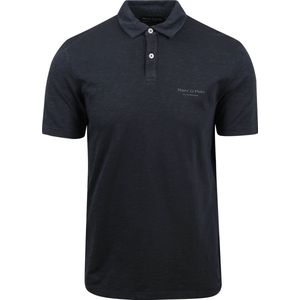 Marc O'Polo - Poloshirt Melange Navy - Modern-fit - Heren Poloshirt Maat L