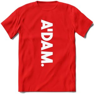 A'Dam Amsterdam T-Shirt | Souvenirs Holland Kleding | Dames / Heren / Unisex Koningsdag shirt | Grappig Nederland Fiets Land Cadeau | - Rood - XL