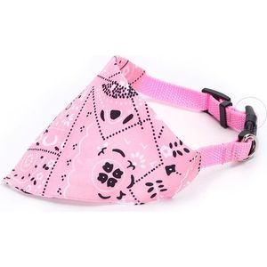 Nobleza Halsband met zakdoek - Honden halsbanden - Hondensjaal - Kattensjaal - Hondenbandana - Kattenbandana - Bandana halsband - Roze