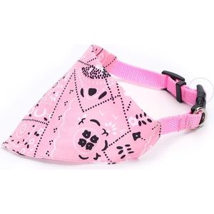 Nobleza Halsband met zakdoek - Verstelbaar 25 / 40cm - Honden halsbanden - Honden bandana - Katten bandana - Bandana halsband - Roze