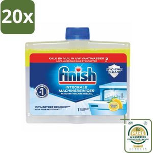20 x Finish - Integrale Machinereiniger - Hygienic Clean - Anti-Kalk & Anti-Vuil - Citroen - 250ml - Grootverpakking - Vaatwasmachine Reiniger - Kalkverwijderer - Vaatwasmachine Reinigen - Vaatwasmachine Hygiëne - Vaatwasmachine Schoonmaken