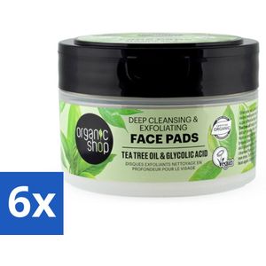 Organic Shop - Face Pads Deep Cleansing - Verfrissend en Reinigen - 20 Pads - Voordeelverpakking - 6 stuks