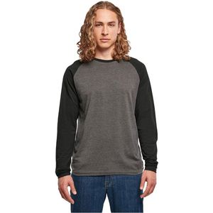 Build your Brand Men´s Contrast Raglan Longsleeve T-Shirt BYBB023 - CHARCOAL/BLACK - XS
