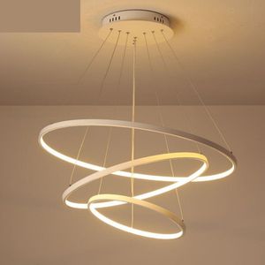 Loft Home® Hanglamps-s40, 60 en 80 cm ringens-sLed verlichtings-sKroonluchters-sDimbaars-sModerns-sOpknopings-sWit