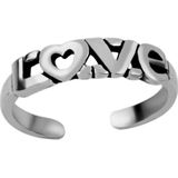 Teenringen | Zilveren teenring love