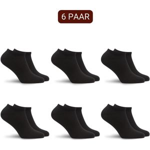 Sukats® 6 Paar Sneakersokken - Maat 47-50 - Zwart - Heren sokken - Enkelsokken heren - Meerdere maten en kleuren - Korte sokken - Naadloos