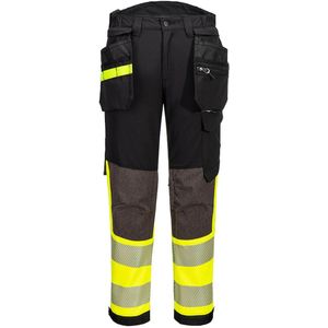Portwest - EV4 - Stretchbroek - Geel/Zwart - Klasse 1 - Met Afneembare Holsterzak