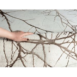 Karpet24 Modern Vloerkleed Creation - Laagpolig Tapijt met Elegant Takkenpatroon in Beige en Crème-160 x 230 cm