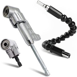 Haakse Boorhouder - Zilver - 105 Graden - 3-delige Set - Schroevendraaiers