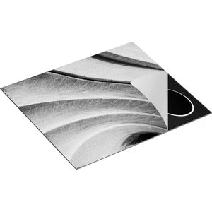 Chefcare Inductie Beschermer Abstracte Kunst Gestreepte Stenen - Zwart Wit - 60x52 cm - Afdekplaat Inductie - Kookplaat Beschermer - Inductie Mat