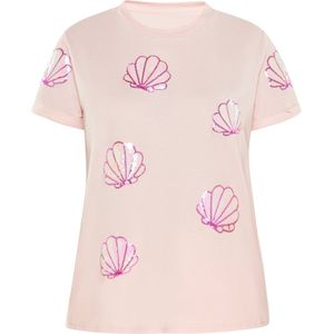 Usha - Shirt - Poederroze - Jersey - Kwartmouw