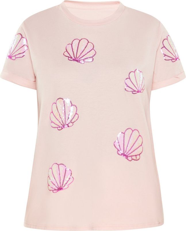 Usha - Shirt - Poederroze - Jersey - Kwartmouw