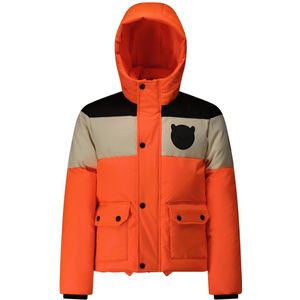 SuperRebel - BOBB Boys Winter Jacket Colorblock Neon Orange - Neon Orange - Maat 128
