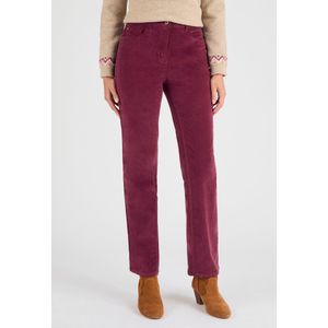 Damart - Fluwelen milleraies broek Perfect Fit by Damart - Dames - Rood - 52