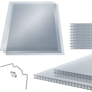 14x polycarbonaat platen 4mm 121x60,5 cm 10,2 m² in totaal