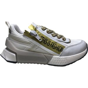 Naturino mt 27 veter rits sportieve sneakers SPRY wit goud