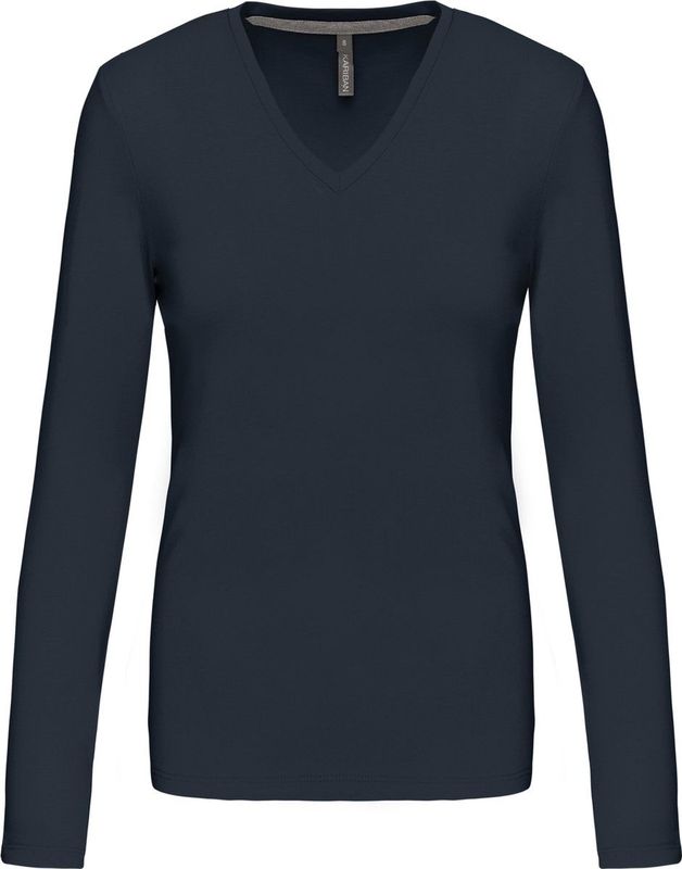 Dames-T-shirt met lange mouwen Kariban Col V