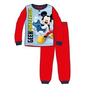 Mickey Mouse pyjama - rood - maat 128 - Disney pyjamaset