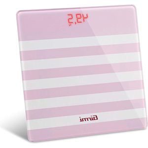 Digitale personenweegschaal van glas - roze - nauwkeurige meting