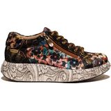 Laura Vita - Nikito 04 Choco - Dames Sneakers - Bruin Multi Kleur Bloemen