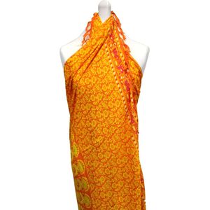 Mandala Sarong - Oranje & Limoen - Omslagdoek - Pareo - Hamamdoek - 140x100cm