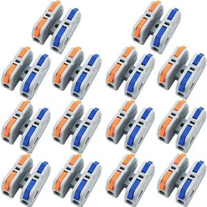 Hefboommoer Draadconnectoren 14 stuks Elektrische Connectoren SCH-2 Nieuwe mini Draadconnectoren Snelaansluitklem Kabelconnector met Bevestigingsschroeven (Multicolor)