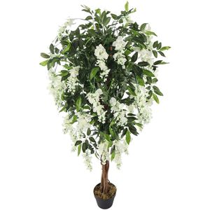 Kunst Bloemboom Kiruna | Wit - 150cm - Kunstplanten wisteria - Bloesemboom wit