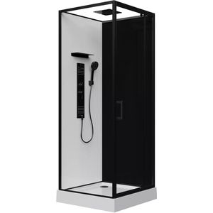 Vente-unique Douchecabine massagefunctie - Omkeerbare installatie - L80 x B80 x H215 cm - FOMIRA L 80 cm x H 211 cm x D 80 cm
