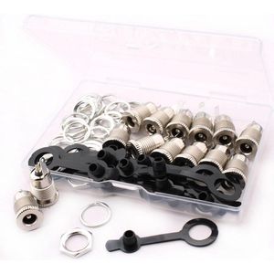 12 stuks vrouwelijke jack stekkers stroom DC 55 mm x 21 mm 12 volt bus stekker 55 mm x 21 mm connector paneel jack met waterdichte dop