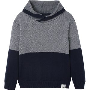 Vertbaudet - Cross-Over - Jongenstrui - Kleurblokeffect - Gekruiste Rolkraag, Gebreide Kleding van Katoen