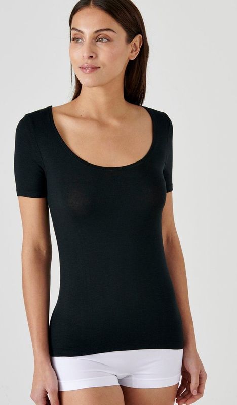 Damart - Thermolactyl Sensitive - T-shirt met Korte Mouwen - Zwart