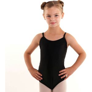 Dancer Dancewear® Balletpakje glans | Van Glanslycra | ""Giselle"" | Zwart | Meisje | Met Spaghettibandjes | Maat 140 | 12 jaar