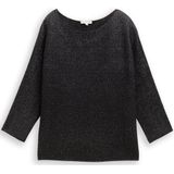 TOM TAILOR - Trui - Zwart - Losse Pasvorm - Driekwart Mouw