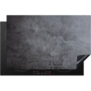 Inductie beschermer - Inductie plaat - Betonlook - Grijs - Structuur - Beton print - Industrieel - Afdekplaat voor kookplaat - 90x60 cm - Inductie mat - Kookplaat