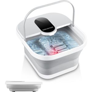 JVJH Voetbad met massage- en warmtefunctie, bubbelbad met 8 massagewielen,Hoogwaardige & Stabiele Voetbad voor Verkwikkende Ontspanning van de Voeten | Voetbad met Massage Noppen