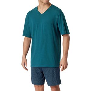 Schiesser Pyjama korte broek - 816 Blue - maat 3XL (3XL) - Heren Volwassenen - 100% katoen- 181153-816-3XL