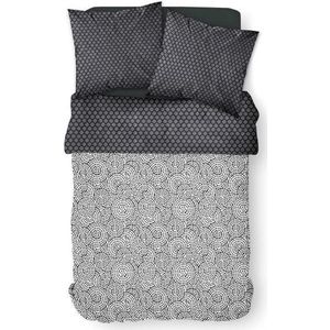 Crazy Minas Bedset - 2 personen - 220 x 240 cm - polyester - zwart geometrisch patroon - TODAY