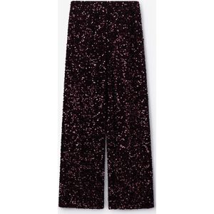 Donkerrode broek met pailletten