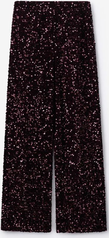 Donkerrode broek met pailletten