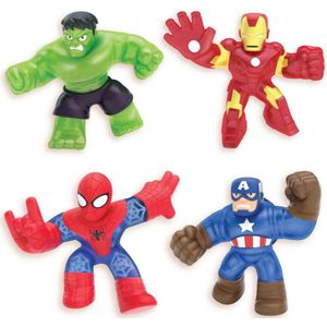 Goo Jit Zu Marvel superhelden set - 4 stuks - Spider-Man - Iron Man - Hulk - Captain America
