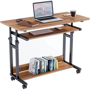 AllinShop® - Bureautafel - Computer Tafel - Game Bureau - Game Tafel - Bureaustoel - Laptop Tafel - Met wielen - Hoogte Verstelbaar - 90x80x45CM