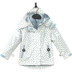 Ducksday - Winterjas - Kinderen - Waterdicht - Ademend - 3 in 1 jas - Unisex - Wit - Lichtblauw- Jackie - Maat 110/116 - 6 jaar
